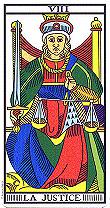 Tarot Camoin - La justicia - Tarot Marsella