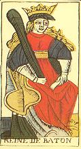 Tarot Ignaz Krebs - Reina de Bastos - Tarot Marsella